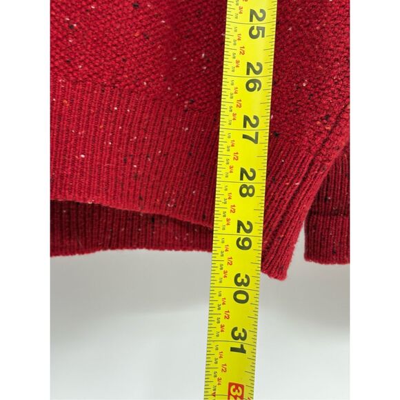 Jos A Bank‎ Sweater 1/4 Zip Men Large Red Speckled Mock Neck Pullover Wool Blend - Picture 4 of 9